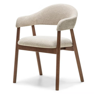 Sedia imbottita LARIS, beige, bouclé/noce