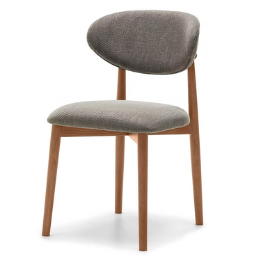 Sedia imbottita MIA, grigio scuro/noce