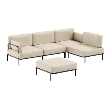 DIVANO "SALVE" 3' + MODULO SINGOLO E PUF - BEIGE