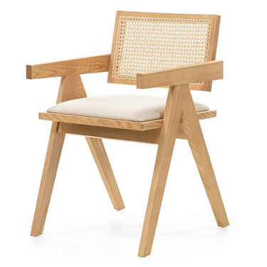 Sedia Freja in legno con intreccio viennese RENE, rattan, naturale/beige