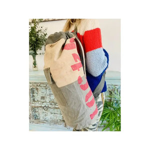 Zaino Rotondo In Tessuto Riciclato Militare Duffel Dfg05