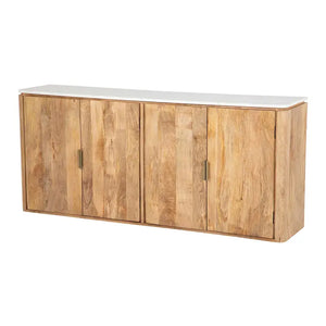 Credenza in legno di mango e marmo Felo 180x40x80 cm