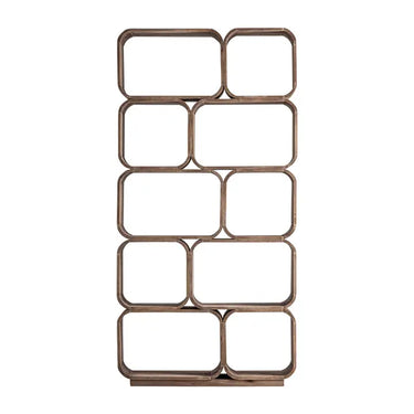Libreria contemporanea Grid in legno di mango marrone