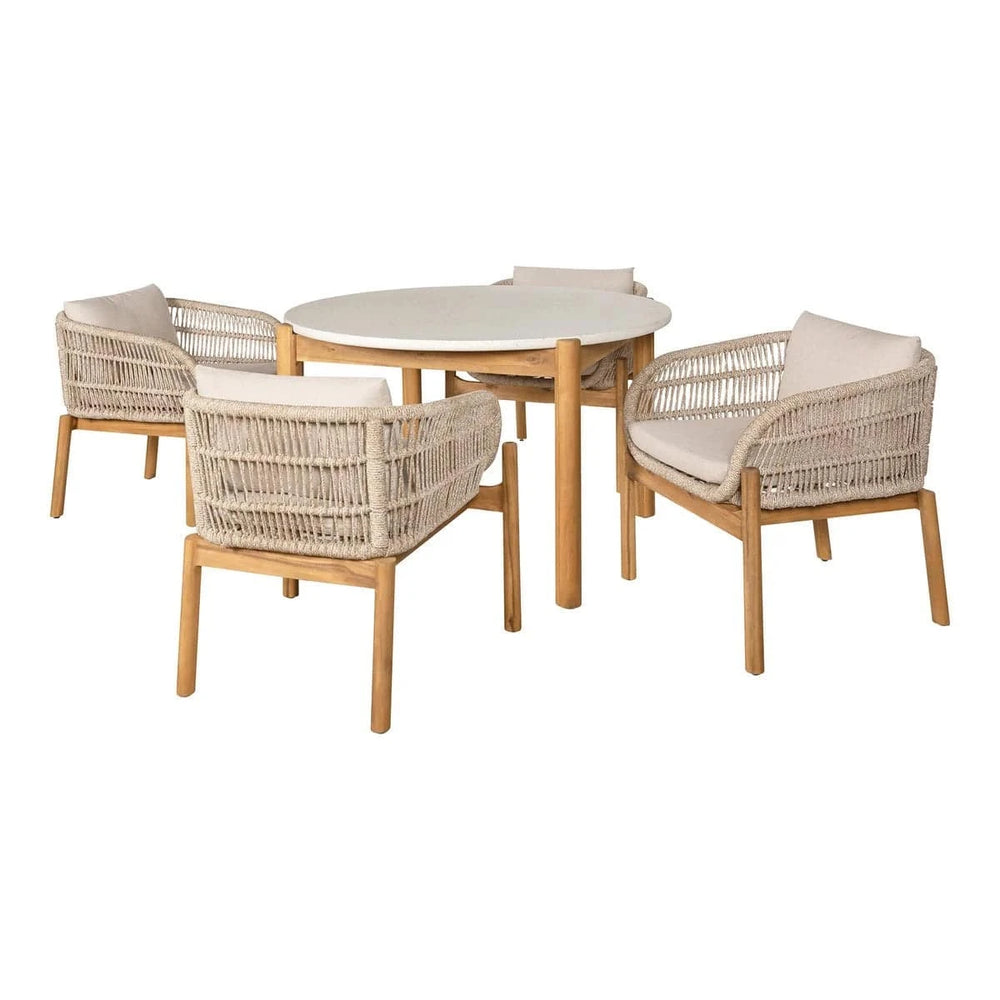 Set pranzo da giardino  - Tavolo da pranzo e 4 sedie da pranzo - Brown/Beige, Acacie