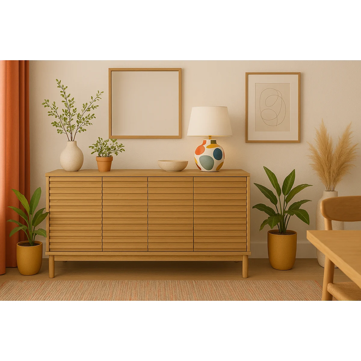 Credenza a quattro ante Tanner in lino