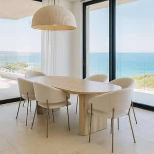 Tavolo ovale effetto legno naturale 220x90x75cm QUITO