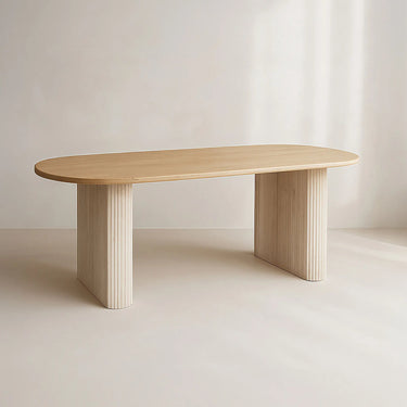Tavolo ovale effetto legno naturale 220x90x75cm QUITO