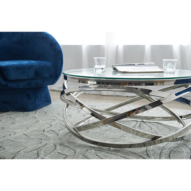 Tavolino argento Ø 80 cm