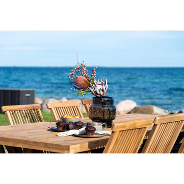 Tavolo da giardino Volos - Tavolo da giardino, teak, naturale, 100x240x75 cm