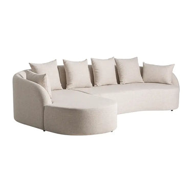 Chaise Longue, polipropilene beige con alluminio, 180x96x79cm