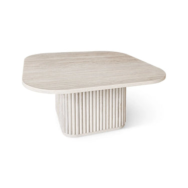 Tavolino quadrato SUSAN effetto travertino naturale 80x80xht36cm