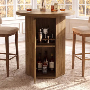 Tavolo da bar rotondo 31,5", mobile bar per liquori per la casa, bistrò