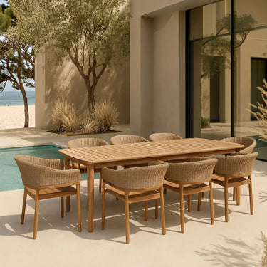 Aruba 5-piece garden lounge set + corner (including cushions) - White - Teak