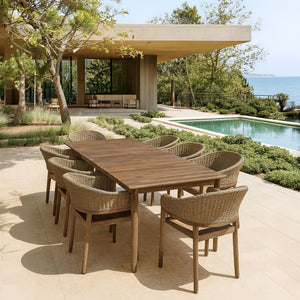 Aruba 5-piece garden lounge set + corner (including cushions) - White - Teak