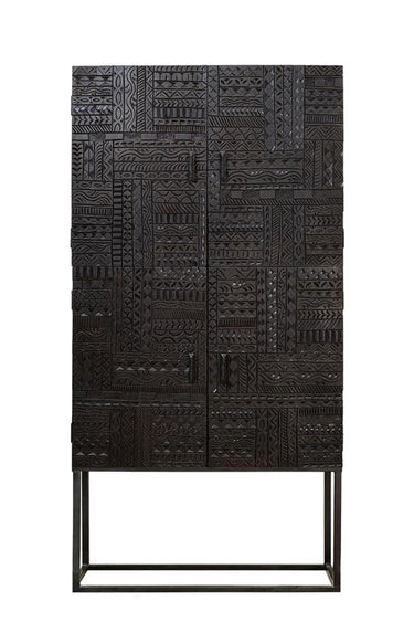 VETRINA IN LEGNO DI MANGO INTAGLIATO A MANO 6709