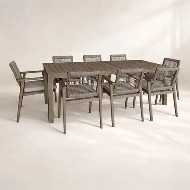 Aruba 5-piece garden lounge set + corner (including cushions) - White - Teak