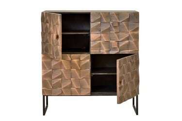 CREDENZA CON 3 PORTE E 2 CASSETTI IN LEGNO DI MANGO 6725