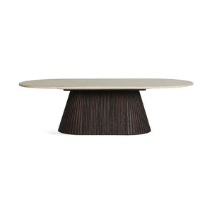 Tavolino da caffè in legno DM di colore marrone di 130x70x35cm