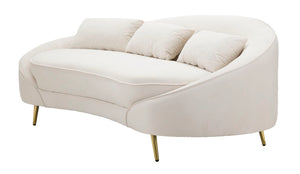 Divano in tessuto crema o nero, 185x84x68 cm