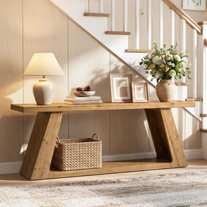 MESA DE COMEDOR EXTENSIBLE EN PORCELANATO Y MADERA DE NOGAL 