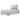 Chaise longue in tessuto e schienale in corda 165x99x77cm