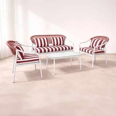Set di mobili da giardino POSITANO in metallo e tessuto 3 colori