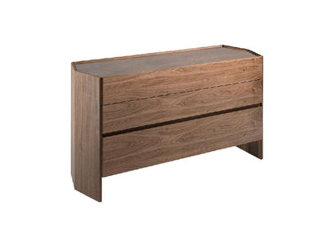 CREDENZA/CASSAPANCA ESAGONALE IN LEGNO DI NOCE E VETRO TEMPERATO