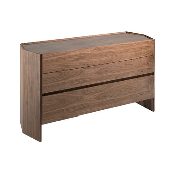 CREDENZA/CASSAPANCA ESAGONALE IN LEGNO DI NOCE E VETRO TEMPERATO