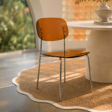 GLAM - sedia da pranzo in resina acrilica color ambra