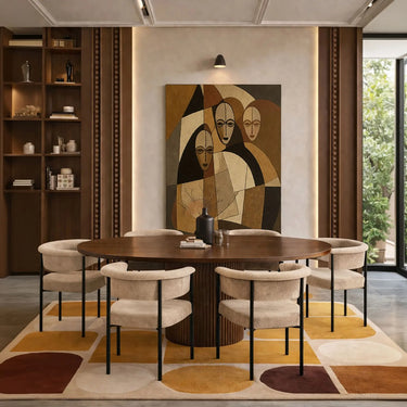 Colette - sedia da pranzo in tessuto beige