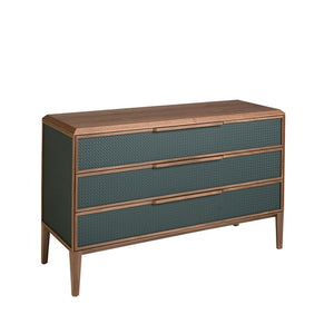 Cassettiera in pvc verde scuro e noce