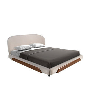 Letto in tessuto grigio chiaro
