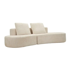 Divano in tessuto bianco, 238x92x78 cm