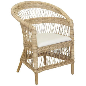 Poltrona in vimini e teak