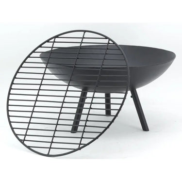 Braciere in metallo laccato nero su 3 gambe