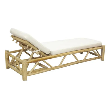 Lettino prendisole reclinabile in teak naturale luxury