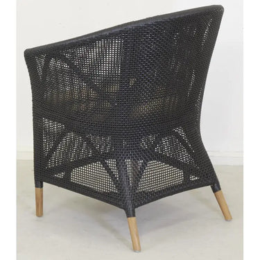 Poltrona da esterno in teak e resina tinta di nero
