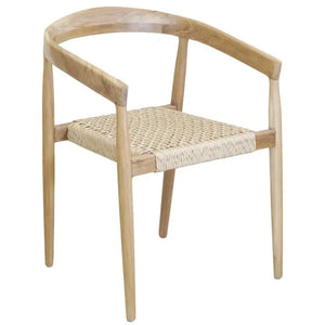 Poltrona in teak, seduta in rattan sintetico