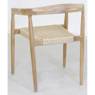 Poltrona in teak, seduta in rattan sintetico