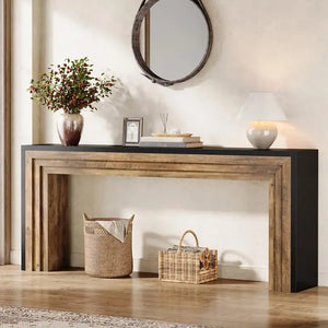 Consolle 70,9", stile country, tavolino stretto per divano, corridoio