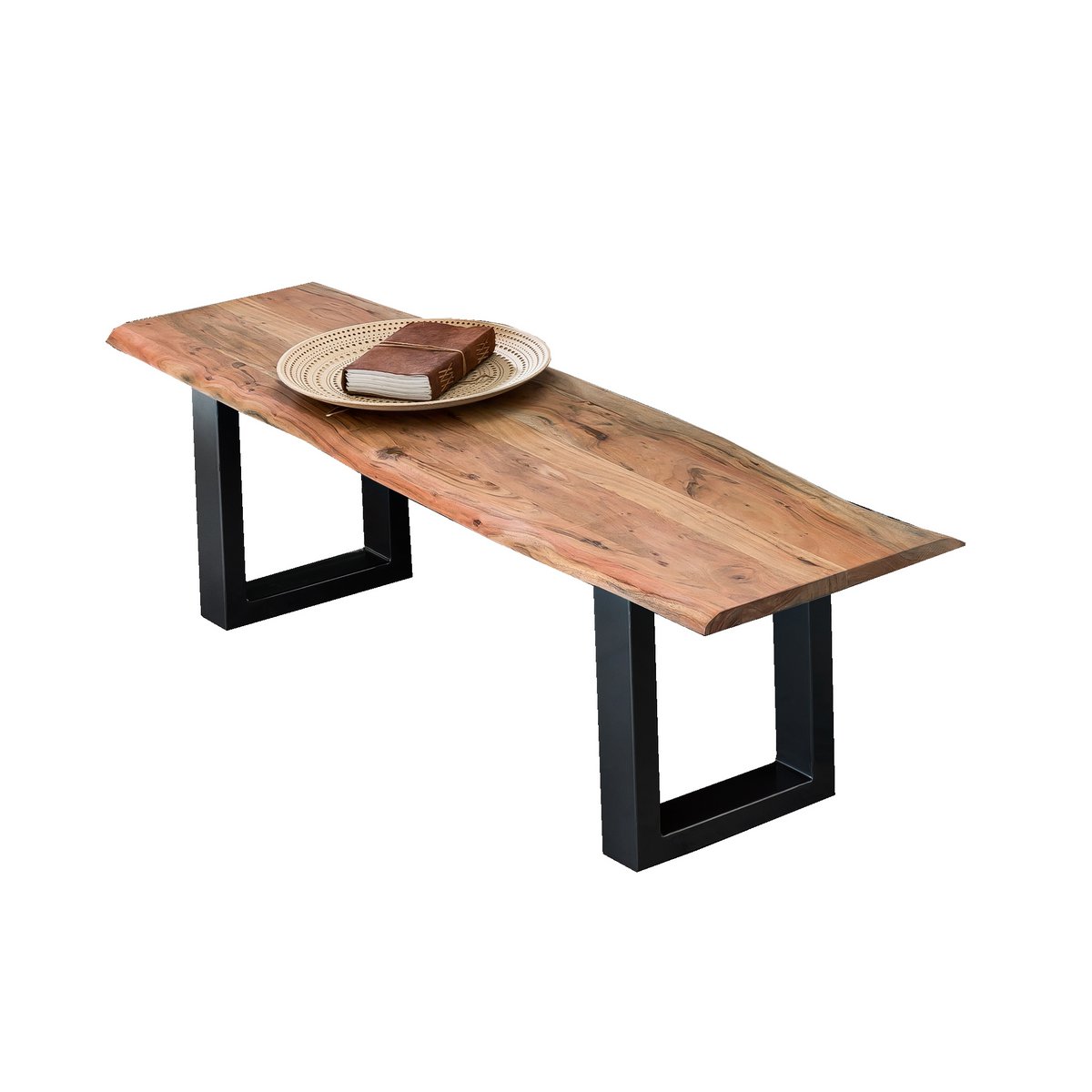 Panca 150 cm, naturale, struttura nera minimo 10 pz