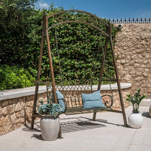 Divano Dondolo in ferro verde inglese 140x92x170H