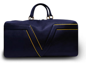 Borsa da viaggio VISTA LAGO. Collezione iniziale - Blu Navy - Bordi gialli