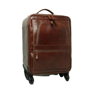 Trolley in pelle - marrone