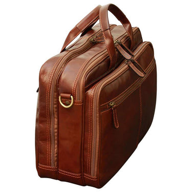 Borsa porta computer in pelle color castagno - diversi colori disponibili