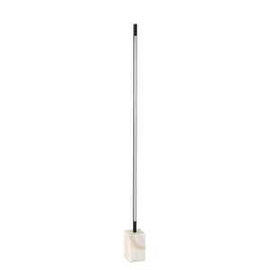 Lampada da terra in acciaio nero con base in marmo porcellanato