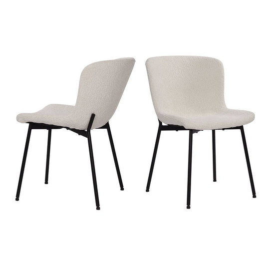 Set di 4 sedie con rivestimento bouclé