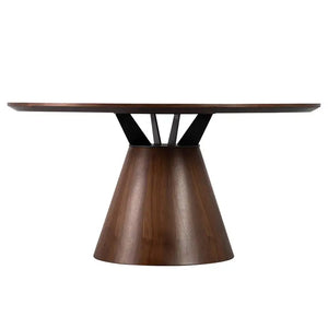 Tavolo da pranzo Noce Metallo Nero Surrey 150x150x75cm