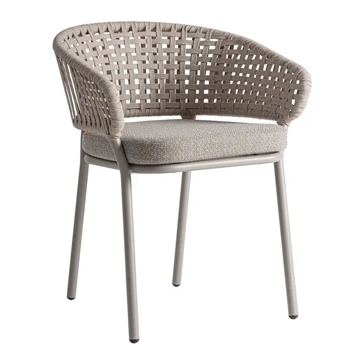 Sedia Lenk in alluminio talpa e polipropilene top. 58x59x75cm