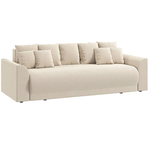 Divano letto 190x150 cm, 3 posti con funzione letto, beige minimo 2 pezzi